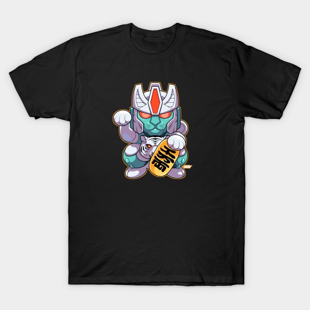 Lucky Cat-tron T-Shirt by ZeroMayhem